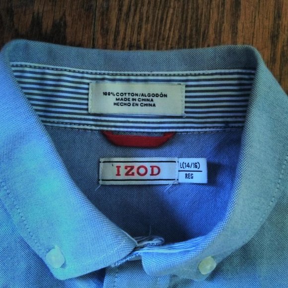 Boys Button Down Formal Oxford Shirt Blue Cotton - Picture 2 of 3